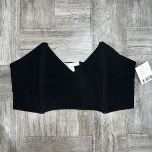 NEW Out From Under Black Strapless Crop Top Size Medium